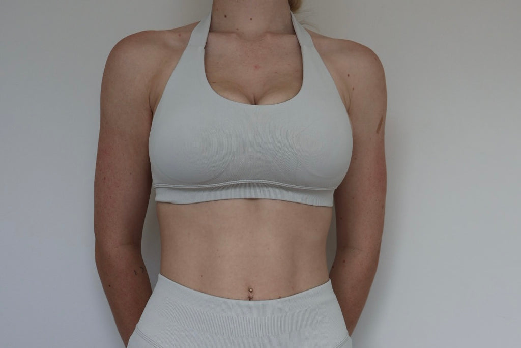 Form & Flow Halter Crop - Beige