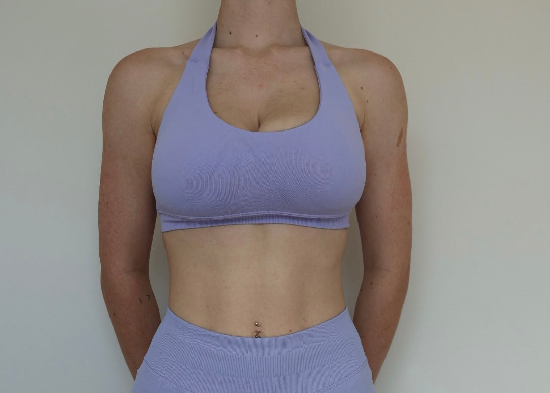 Form & Flow Halter Crop - Lavender Petal