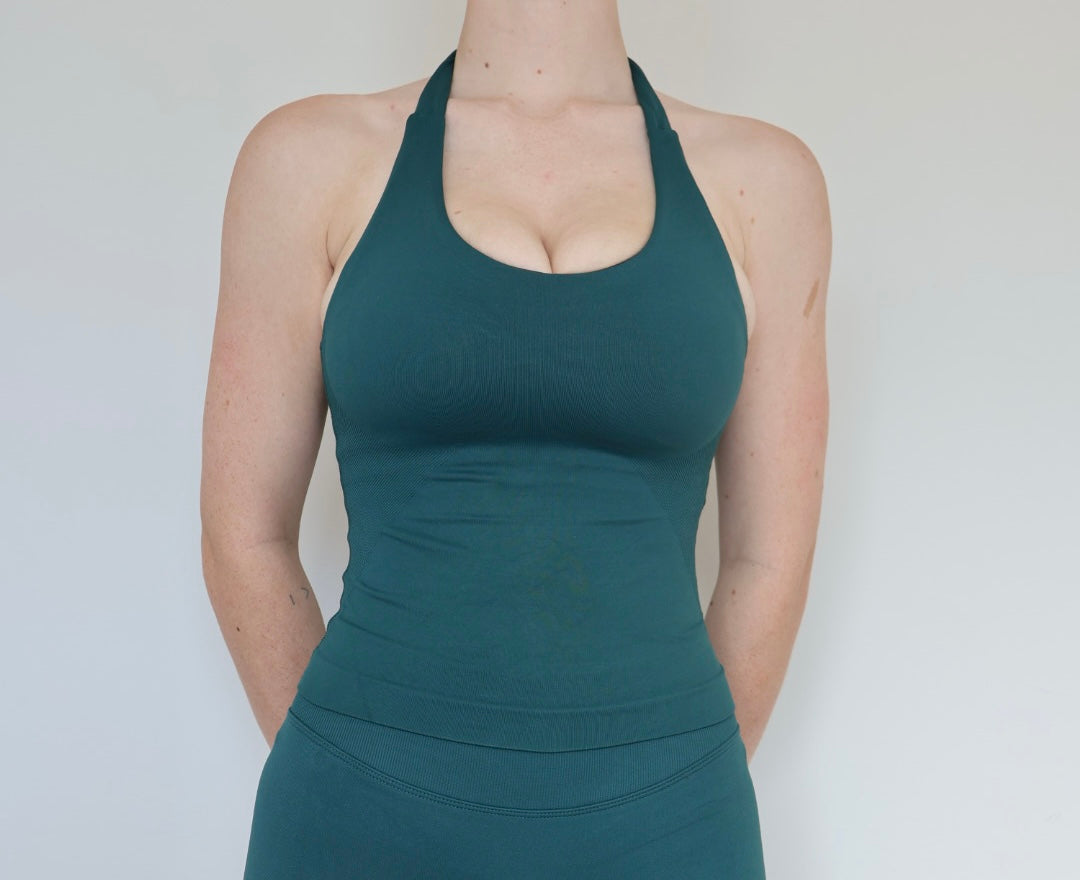 Form & Flow halter Tank - emerald ￼
