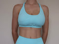 Form & Flow Halter Crop - Coastal Sky