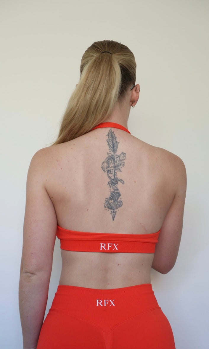 Form & Flow halter crop - Crimson Orange