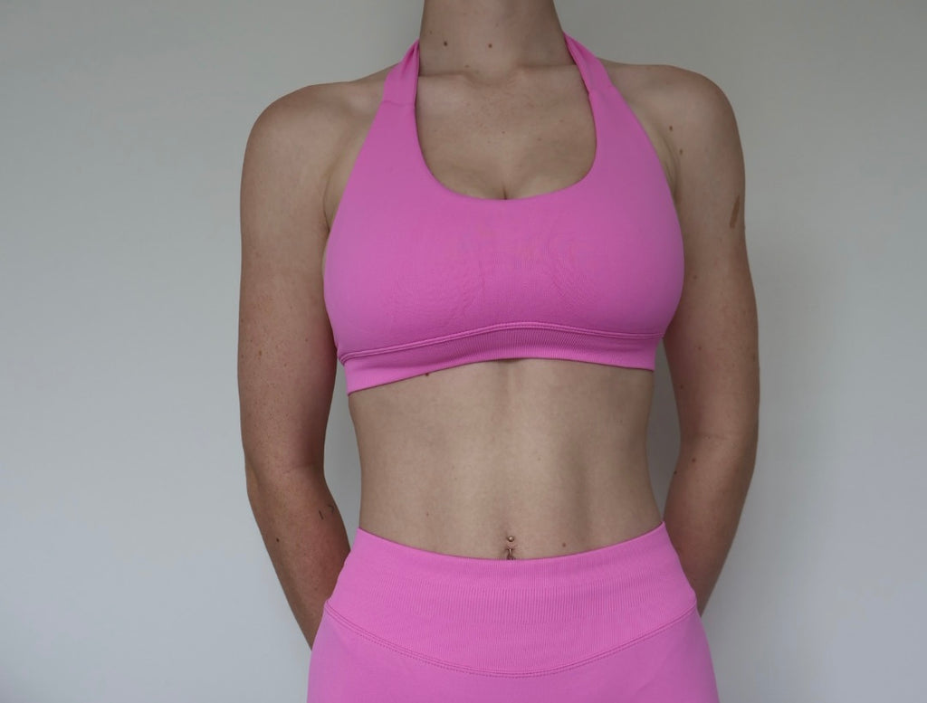 Form & Flow Halter Crop - Blush Pink